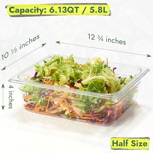 CURTA 4-Pack 1/2 Size 4" Deep NSF Polycarbonate Food Pans - Image 2