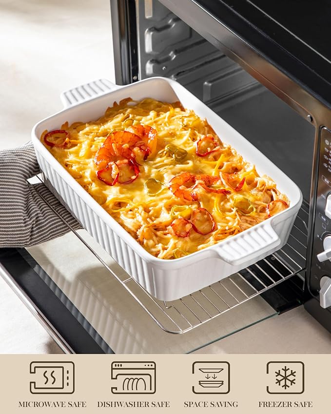 MALACASA 4.4 QT Baking Dish, 9x13 Large Casserole Dish - Image 4