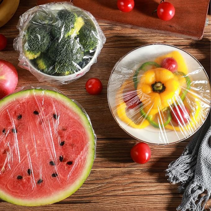 200PCS Plastic Elastic Bowl Covers Reusable, Food Storage Covers - Image 3