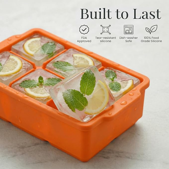 KitchFort Large Silicone Ice Cube Tray, Easy Release 2" Big Ice Cubes - Image 2