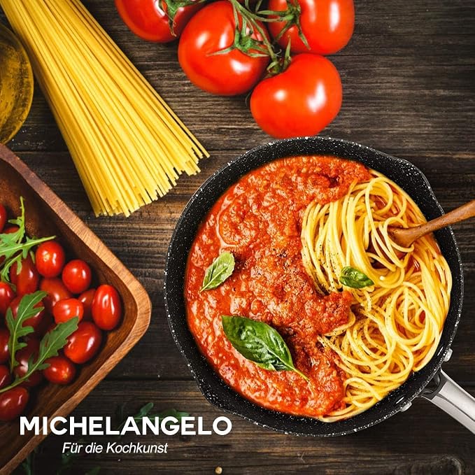 MICHELANGELO Hard Anodized Saucepan Set - Image 8