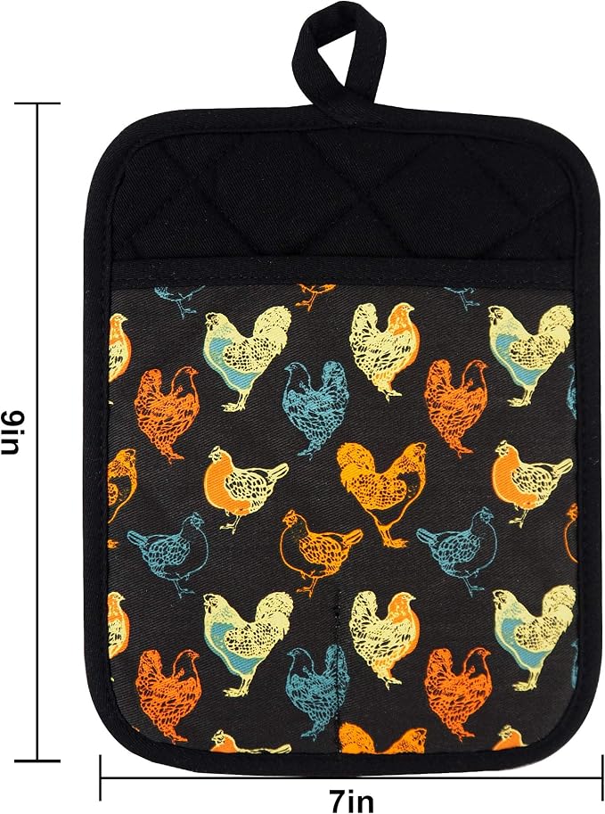 Pot Holders Set of 2 Heat Resistant 480 ℉Non Slip Clear Silicone Printed - Image 2