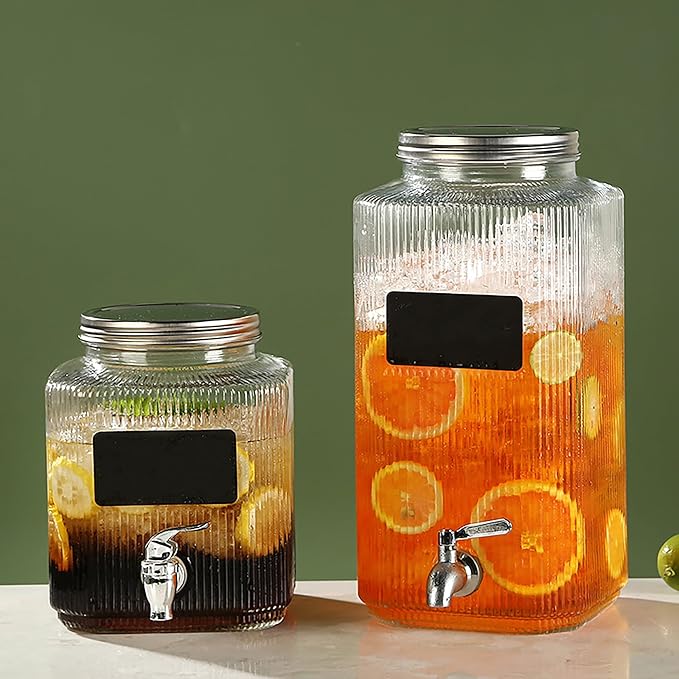 Lulonpon 6L Glass Drink Dispenser, Beverage Dispenser - Image 6