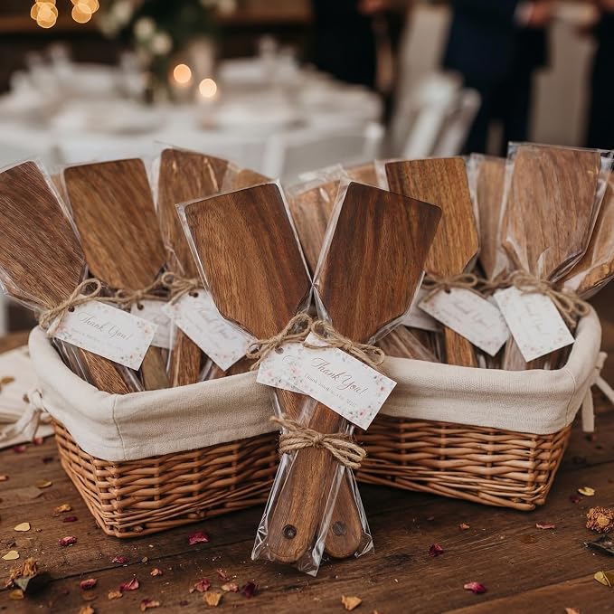 Sieral 20 Pcs Wooden Spatulas Bulk, 11 Inches Natural Acacia Wooden Spatulas - Image 5