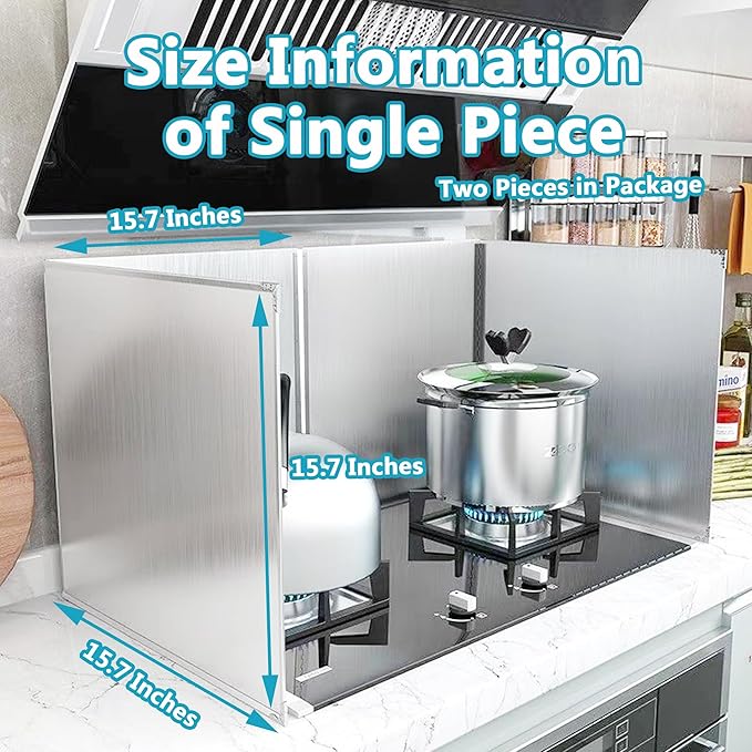 2 PCS Stove Grease Splatter Screens Guard | Range Backsplash Splatter Guard - Image 2