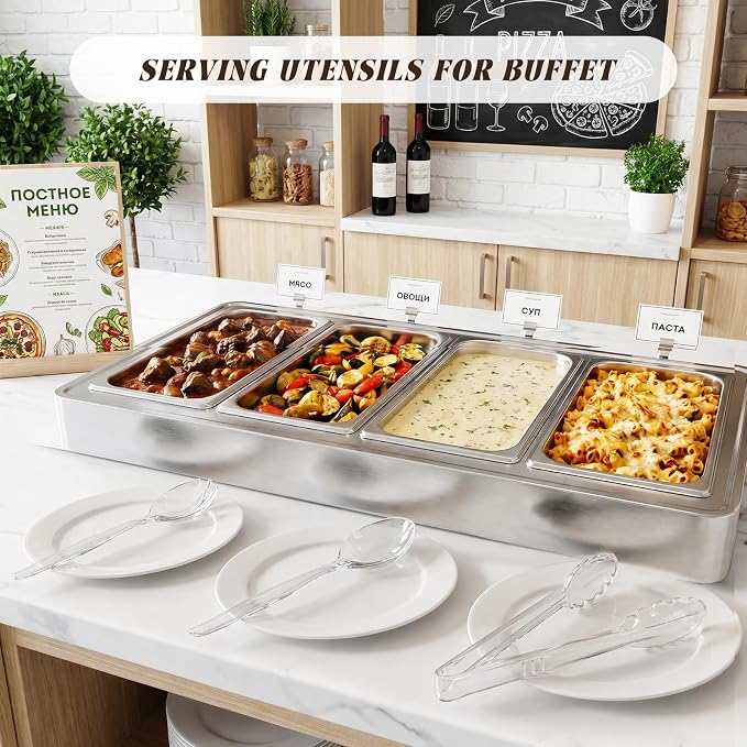Mwellewm 18Pcs Serving Utensils, Large Disposable Serving Spoons - Image 3