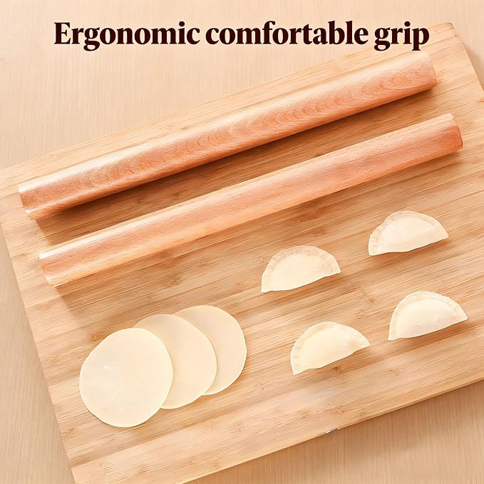 3-Pack 10-Inch Wooden Rolling Pins – Classic 1-Inch Diameter Baking Tools - Image 6