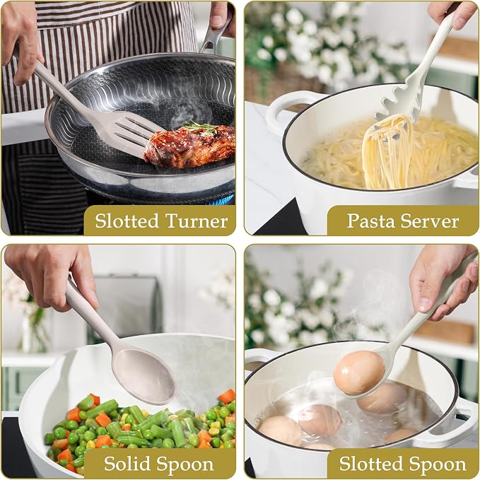 LIANYU 8Pcs Kitchen Utensils Set, Silicone Cooking Utensils Spatula Set - Image 6
