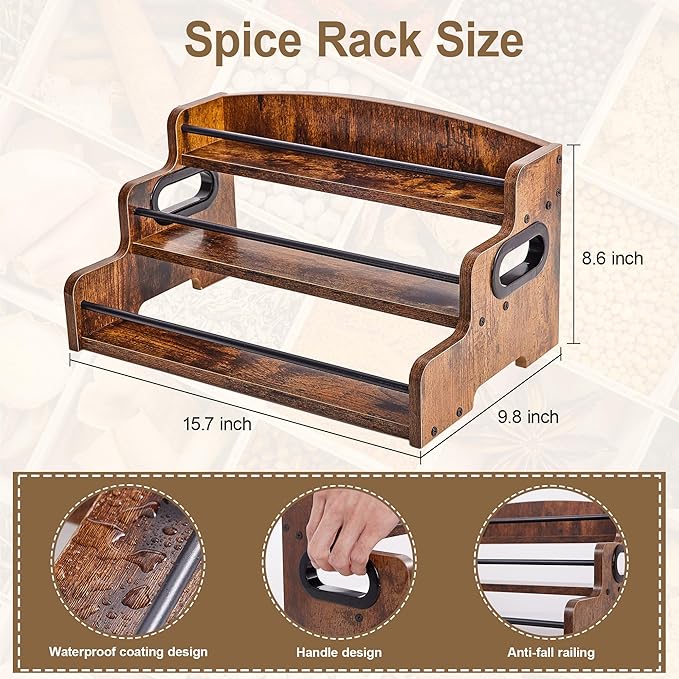 Aminigram Wood Spice Rack Organizer - Image 3