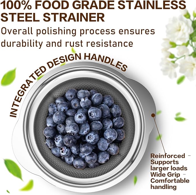 Stainless Steel Strainers for Kitchen, Stainless Steel Colander, Kitchen - Image 2