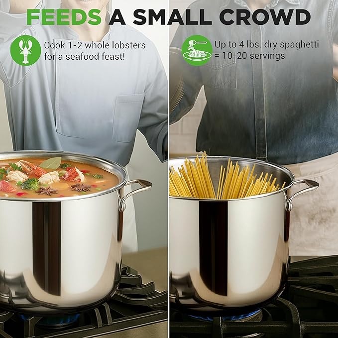 NutriChef 12 Quart Stainless Steel Stock Pot - Image 4