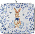 Vintage Microfiber Dish Drying Mat Blue Easter Floral Kitchen Drying Mats by Giwawa