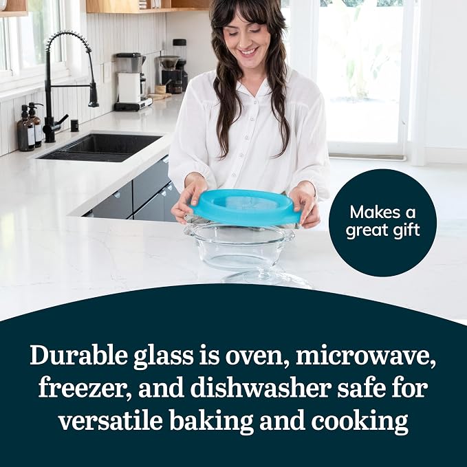 Libbey Baker’s Premium 3 Piece Glass Baking Dish Set, Space Saving Casserole - Image 5