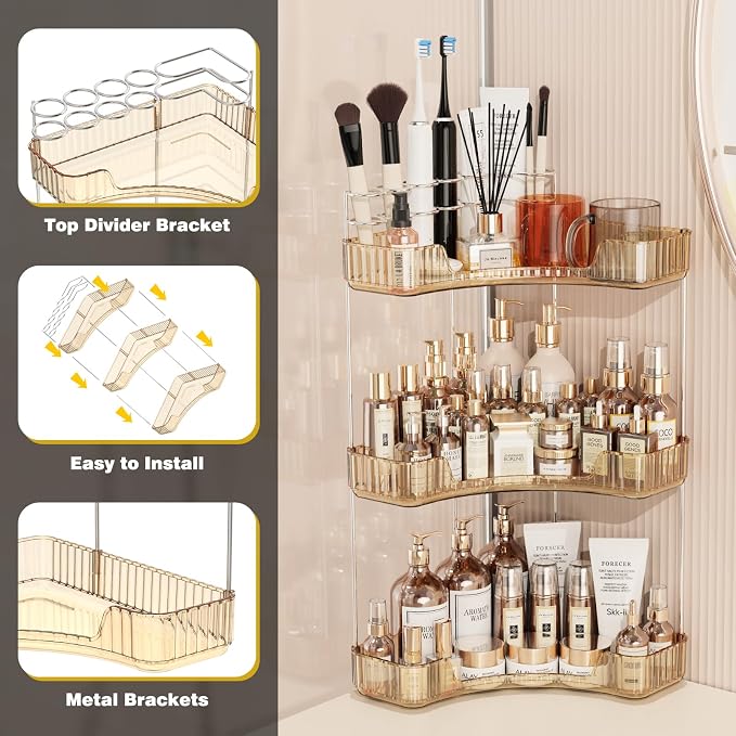 Asayuee 3-Tier Corner Bathroom Counter Organizer - Image 6
