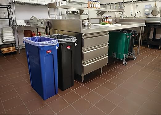 Rubbermaid Commercial Products Slim Jim Plastic Rectangular Trash/Garbage - Image 4