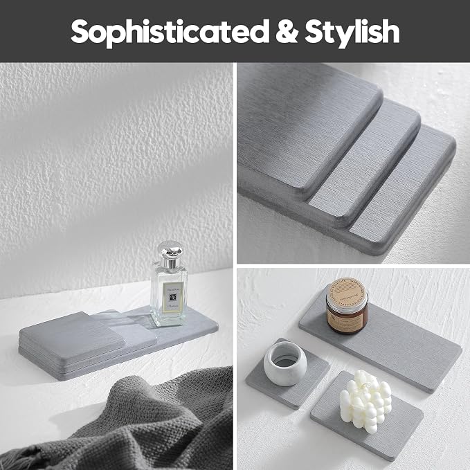 Razborci 3PCS Bathroom Sink Vanity Trays, Quick Stone Drying Mat Dish Soap - Image 6
