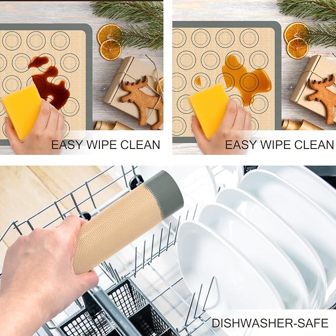 Macaron Silicone Baking Mat, 3 Pack Reusable Baking Mat, Food Safe Silicone - Image 6
