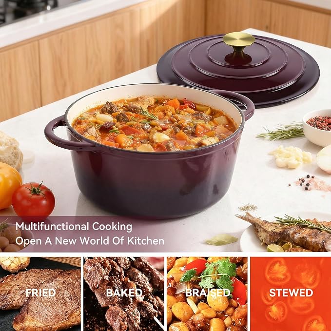 Miereirl 6 Quart Enameled Dutch Oven Pot - Image 4