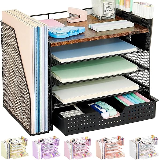 OPNICE Desk Organizer, 5-Tier Paper File Organizer by OPNICE