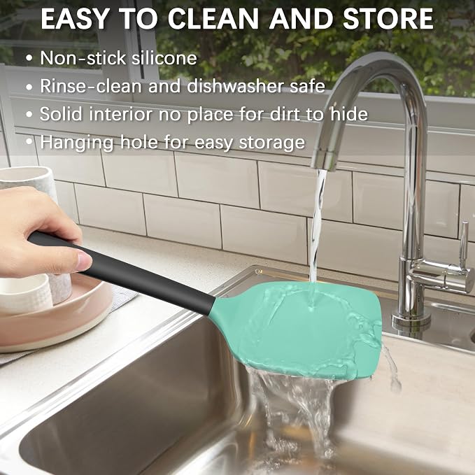 Coukre 2 Pack Silicone Spatula Set, High Heat Resistant, BPA Free Kitchen - Image 5