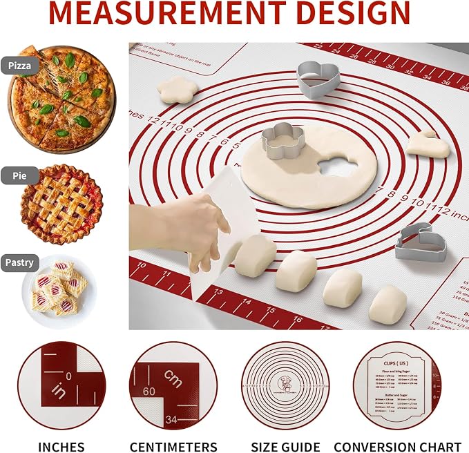Silicone Baking Mat, Non Stick Pastry Mat Sheet - Image 4