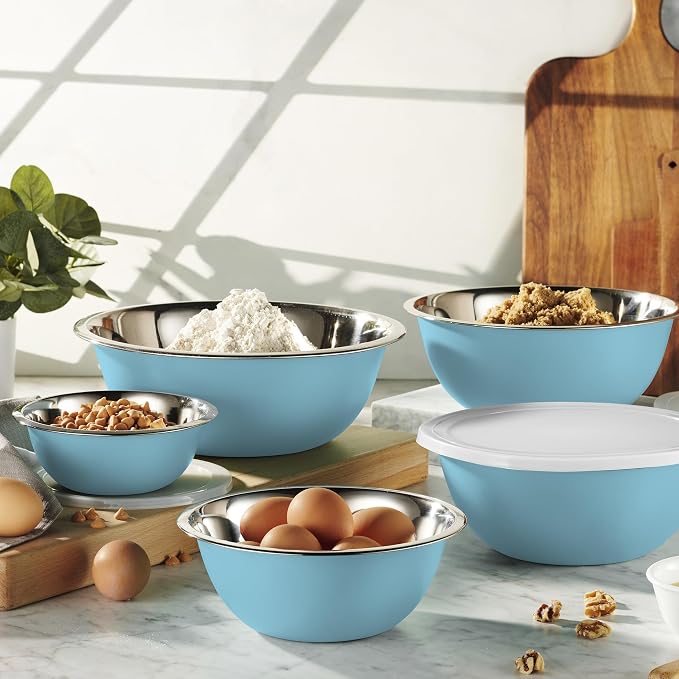 WHYSKO Stainless Steel Mixing Bowl Set, 10 Piece Stainless Steel Mixing Bowls - Image 2