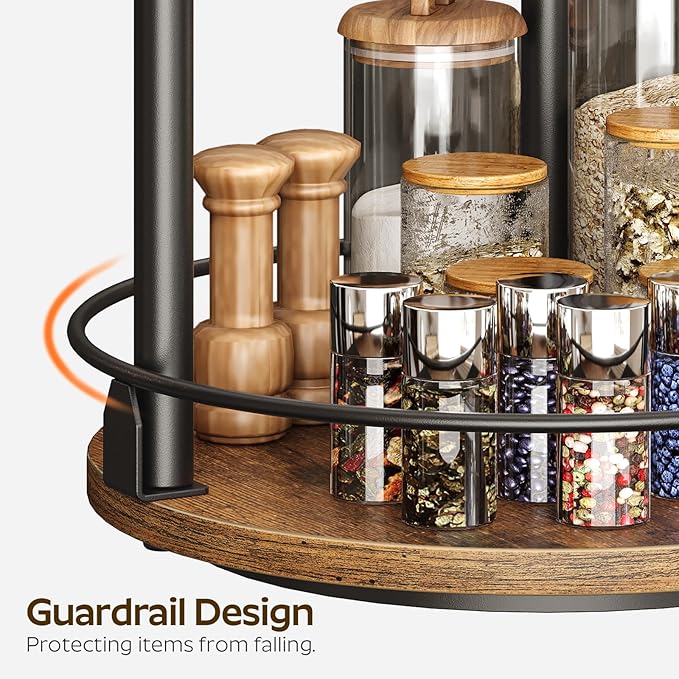 YATINEY Spice Rack, 3-Tier Turntable Organizer - Image 4