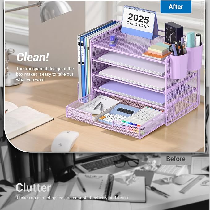 OPNICE Desk Organizer, 5-Tier Paper File Organizer - Image 4