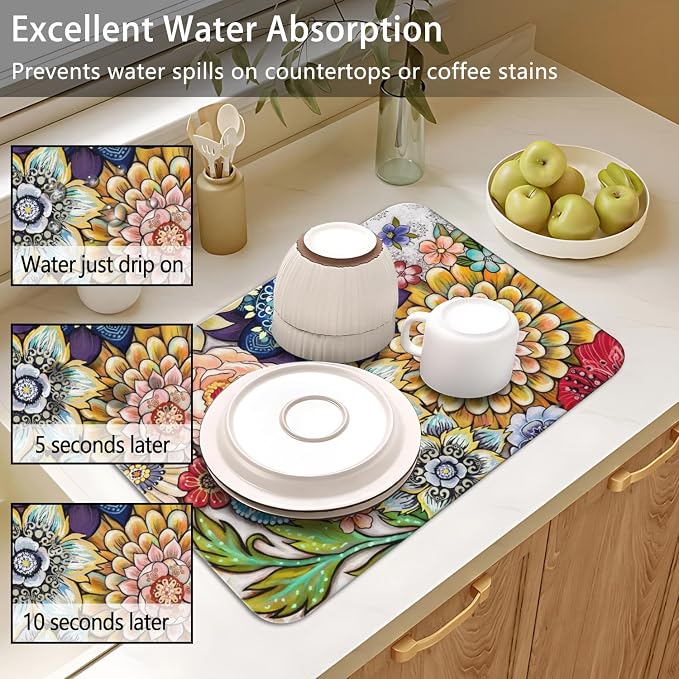 Dish Drying Mat for Kitchen Counter 2 Pack - Image 5