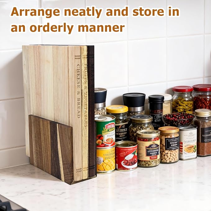Acacia Wood Cutting Board Book Set, 3-Piece Decorative Chopping Boards - Image 4