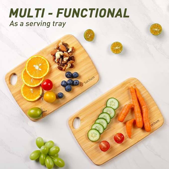 2 Pack Small Bamboo Wood Cutting Board - Image 2
