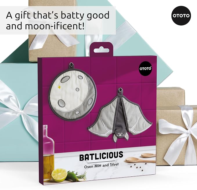New - OTOTO Batlicious Oven Mitts and Pot Holders Sets - Heat Resistant Trivets - Image 7