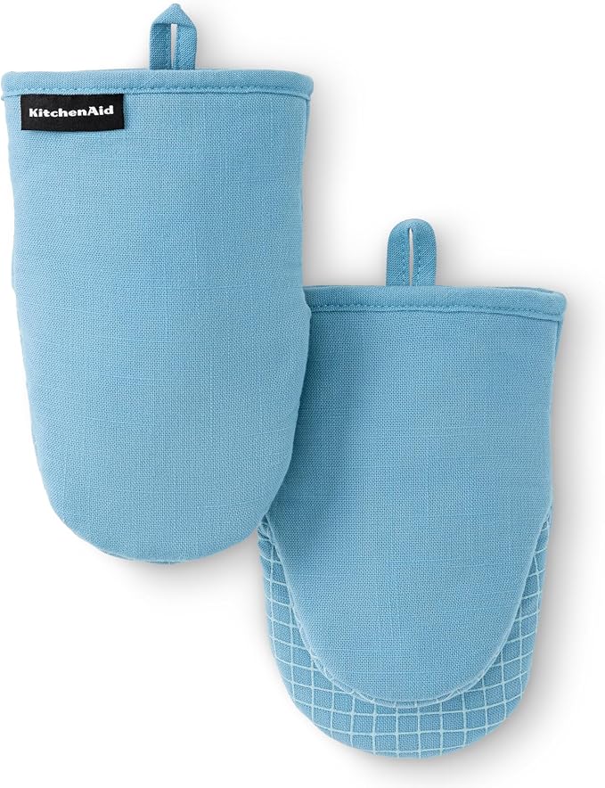 KITCHENAID Gourmet Series Gridlines Mini Oven Mitts 2-Pack Set, Heat Resistant by KitchenAid