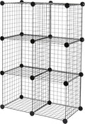 Amazon Basics 6-Cube Wire Grid Stackable Storage Organizer, Metal Shelving Unit by AmazonBasics