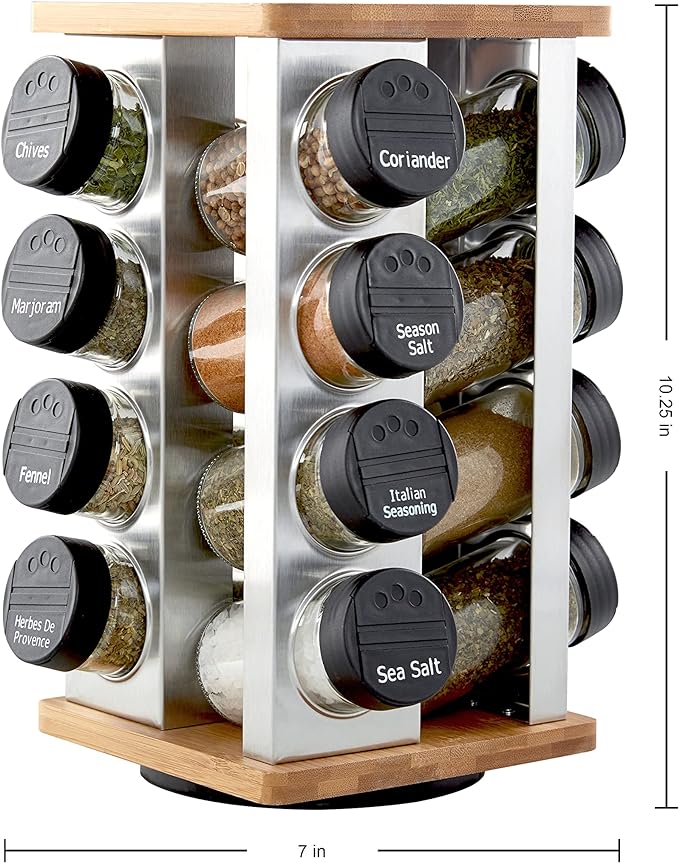 Kamenstein 16 Jar Warner Revolving Countertop Spice Rack Organizer - Image 2
