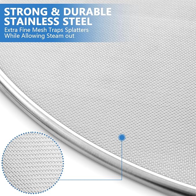 Splatter Screen for Kitchen, Stainless Steel Fine Mesh Splatter Screen for - Image 3
