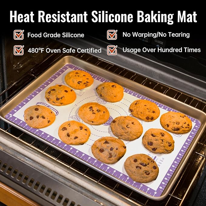Silicone Pastry Mat with 10 Useful Recipes, Silicone Baking Mat - Image 5