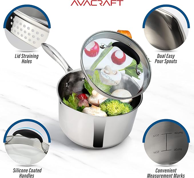 AVACRAFT Stainless Steel Saucepan - Image 4