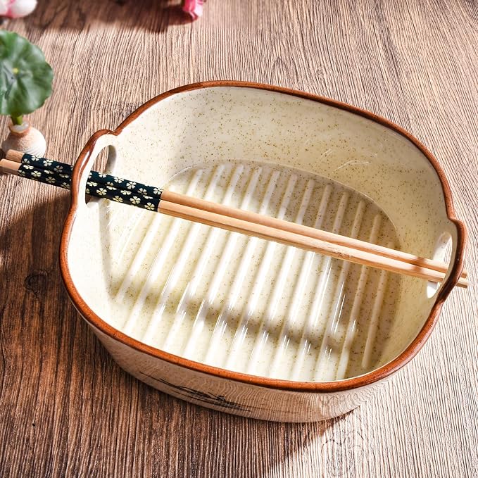 6.7" Japanese Ceramic Casserole Dish, Square Baking Pan - Image 5