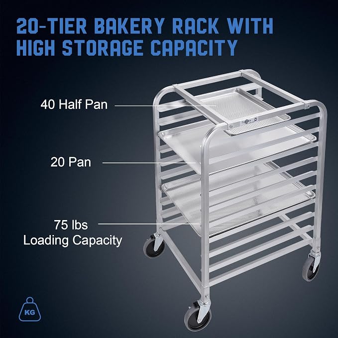Profeeshaw Bun Pan Bakery Rack 20 Tier - Image 3