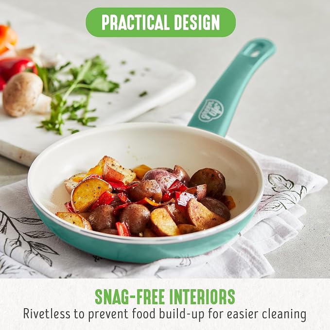 GreenLife Non Stick Fry Pan Set 7" & 10", Non-Toxic PFAS-Free Ceramic Skillet - Image 7