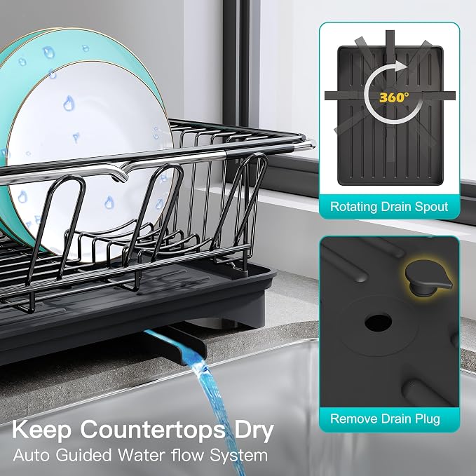 JASIWAY Dish Drying Rack in Sink, Expandable Stainless Steel Dish Drainers - Image 8