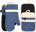 Oven Mitts and PotHolders Sets, Non-Slip Neoprene Oven Mitts are Suitable by Firstall