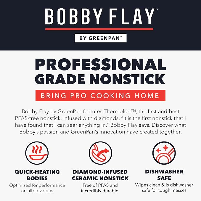 GreenPan x Bobby Flay 13 Piece Nonstick Cookware Pots and Pans Set, PFAS-Free - Image 11
