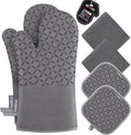 KEGOUU Oven Mitts and Pot Holders 6pcs Set, Kitchen Oven Glove High Heat by KEGOUUOvenMitt