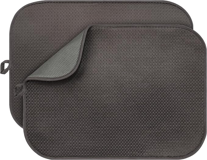2-Pack Dish Drying Mat 18 x 24 inches – XL Drying Matt Kitchen Counter by FullBeDare