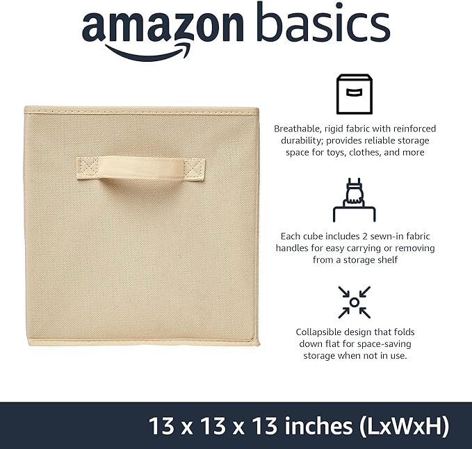 Amazon Basics Collapsible Fabric Storage Cube Bins Organizer - Image 2