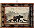 Rustic Bear Dish Drying Mat for Kitchen Counter Wild Animals Drying Pad by MOUNTANLLY