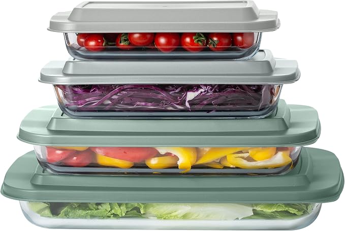 COOK WITH COLOR 8-Piece Deep Glass Baking Dish Set with Plastic Lids – - Image 8