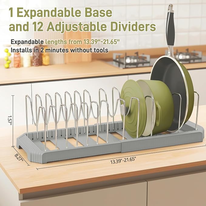 Pots and Pans Organizer for under Cabinet, Pan Pot Organizers inside Cabinet - Image 3